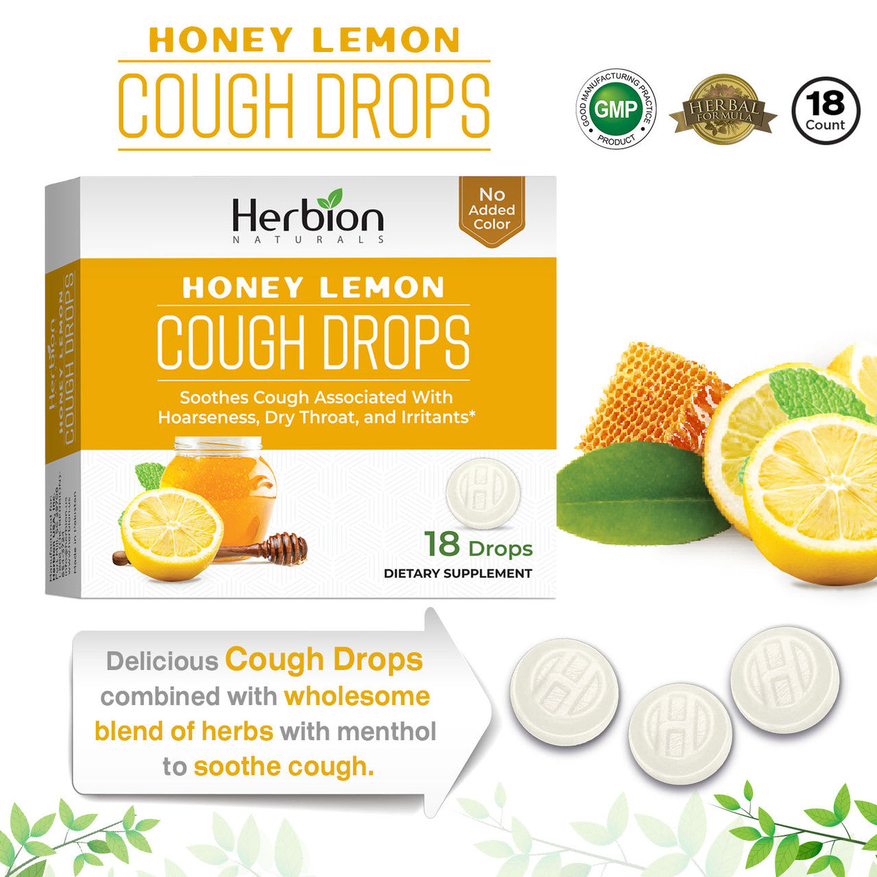H.N COUGH DROPS HNY LEM ( 1 X 18 CT )-2