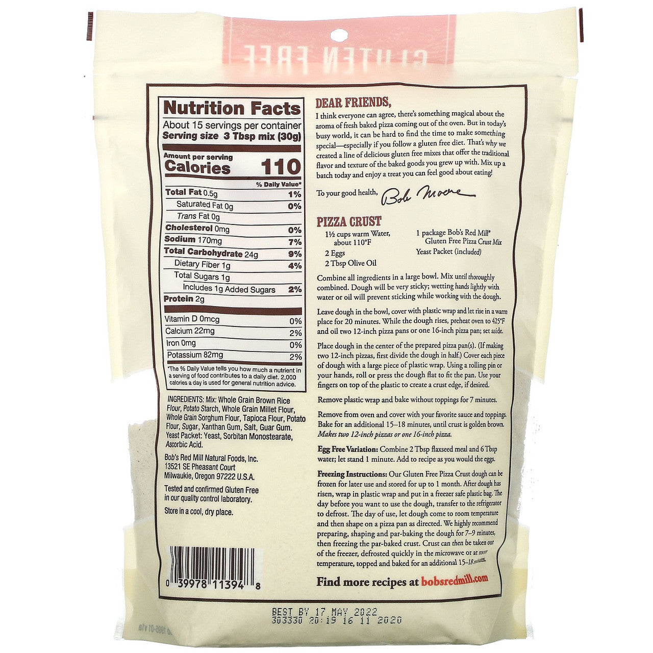 BOBS PIZZA CRUST MIX GF ( 4 X 16 OZ )