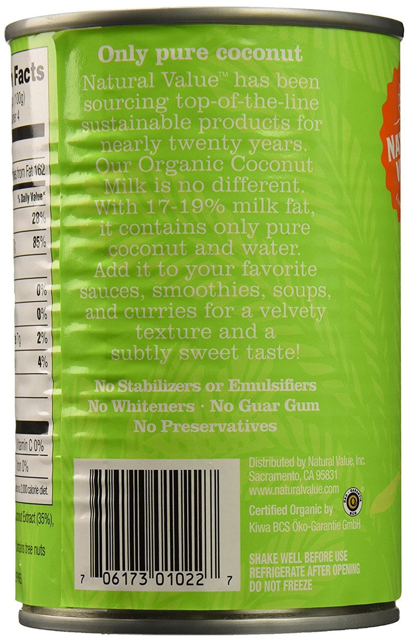 Natural Value Organic Coconut Milks (12x13.5Oz)-1