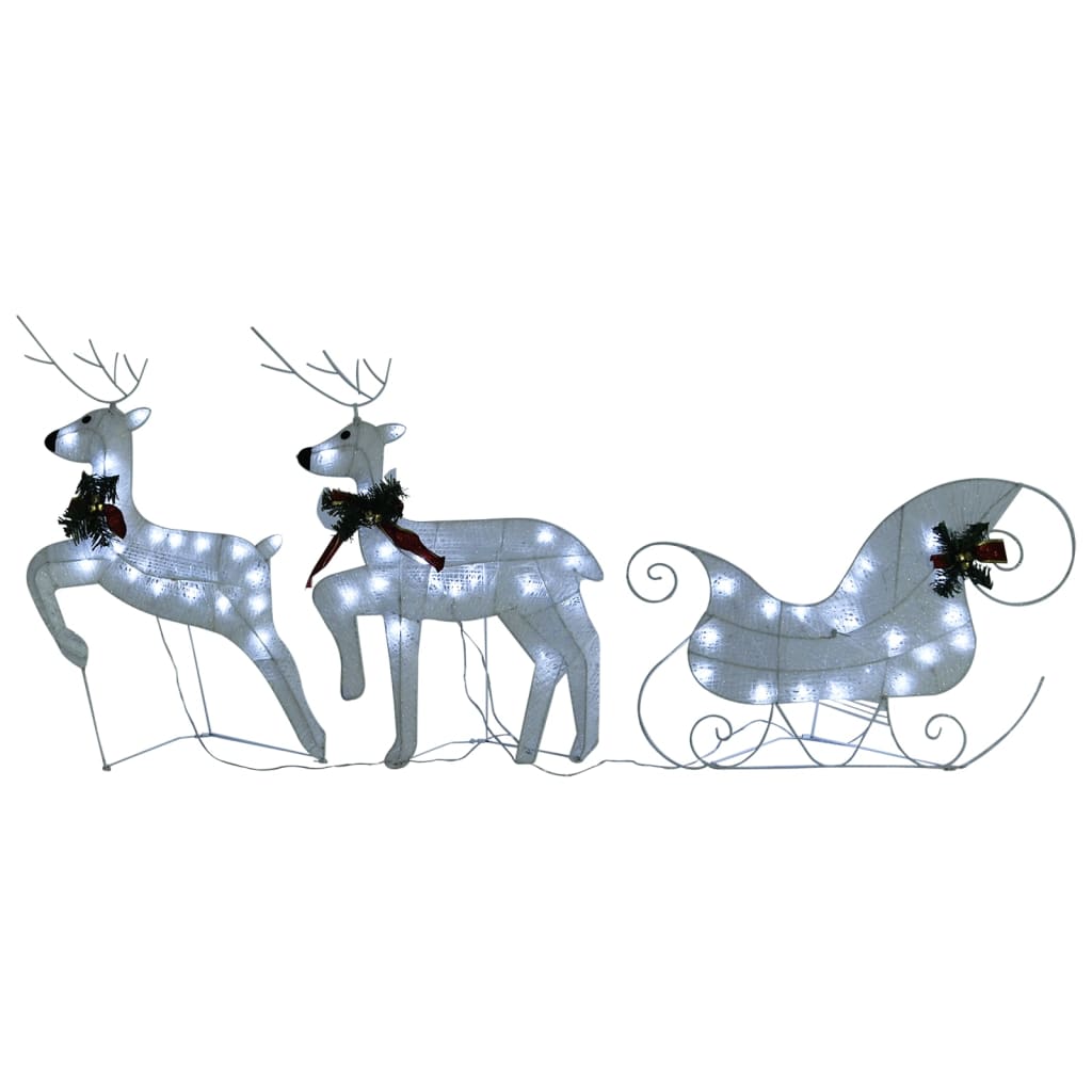 vidaXL Christmas Decoration Reindeer and Sleigh with LEDs Christmas Lighting