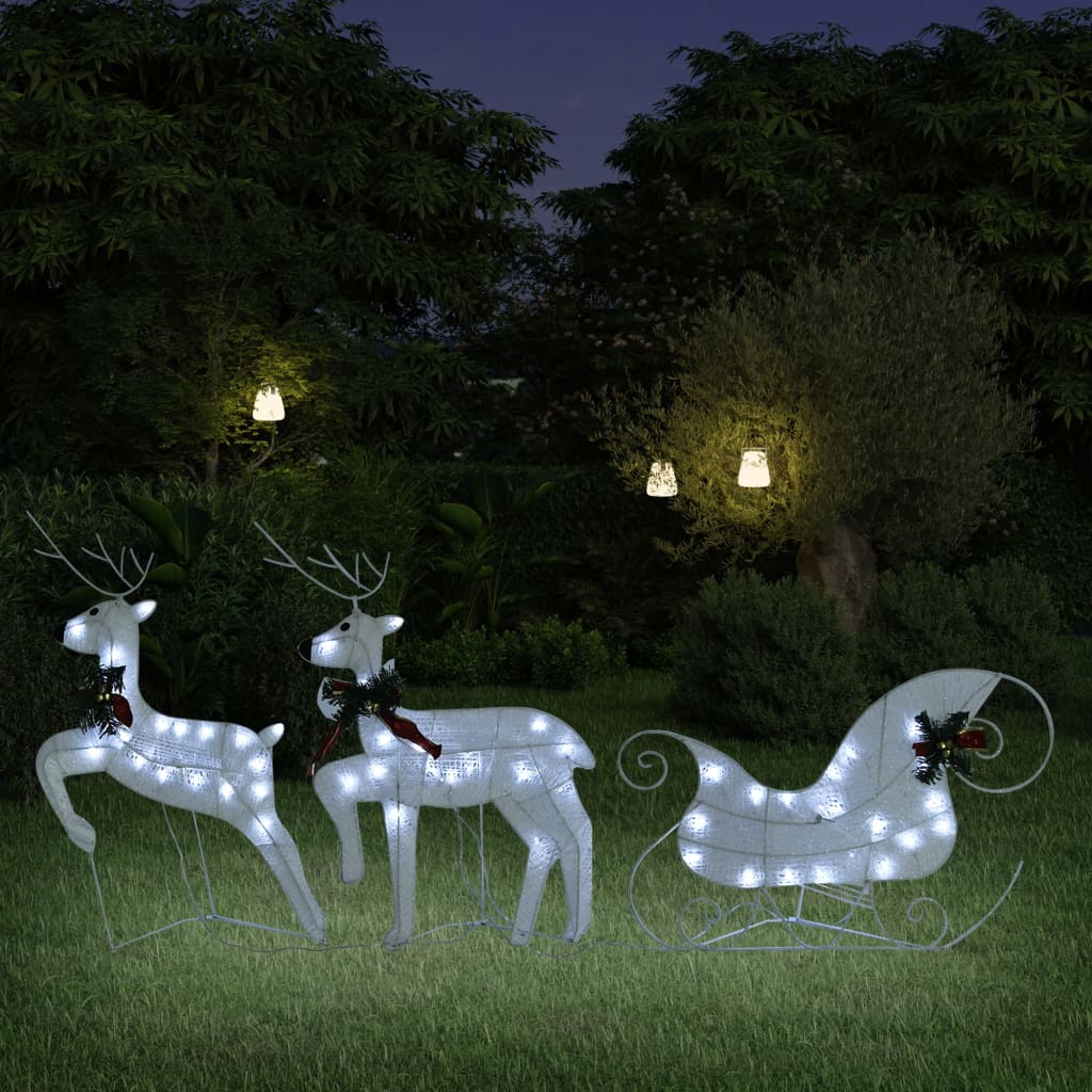 vidaXL Christmas Decoration Reindeer and Sleigh with LEDs Christmas Lighting
