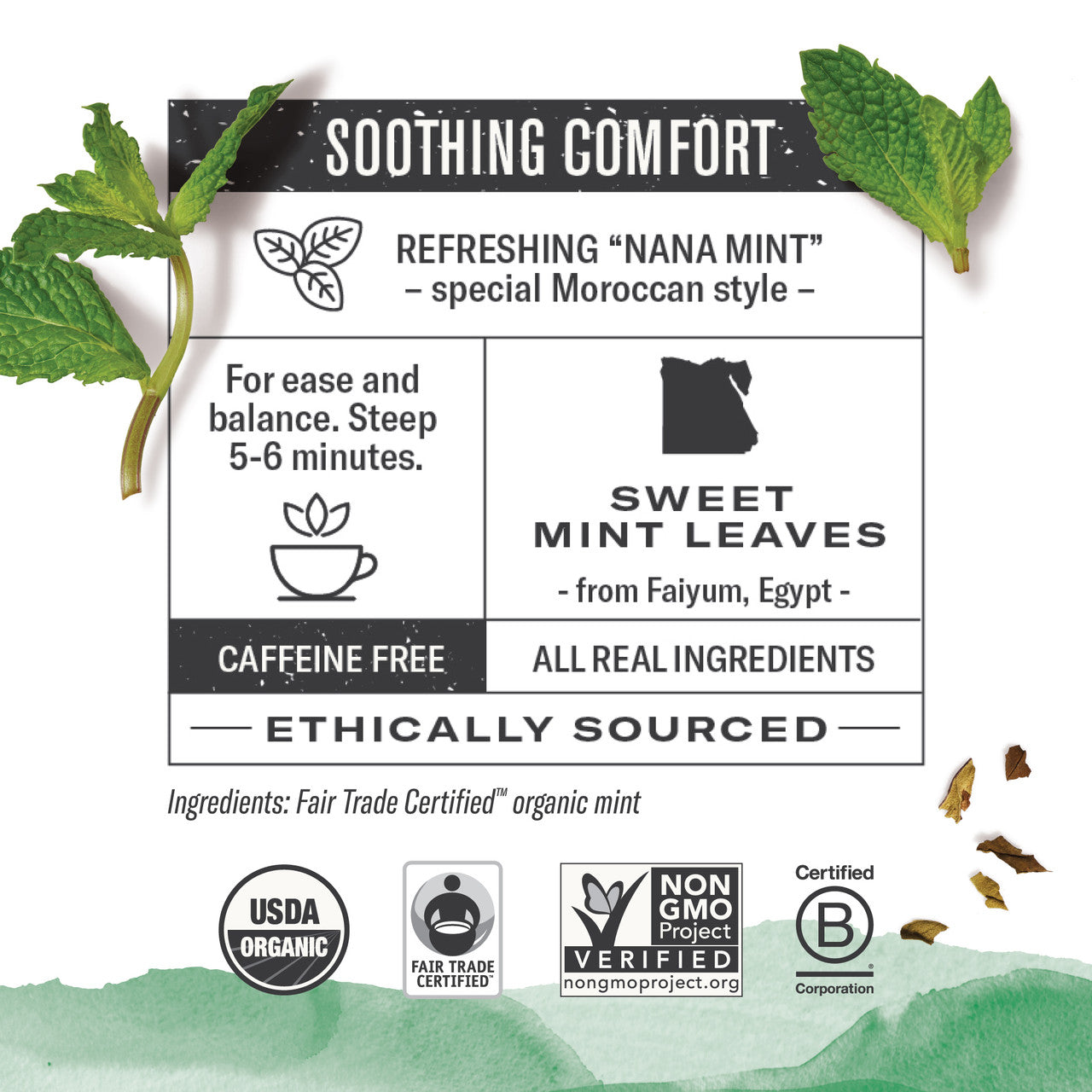 Numi Tea Moroccan Mint Herbal Tea (6x18 Bag)-2