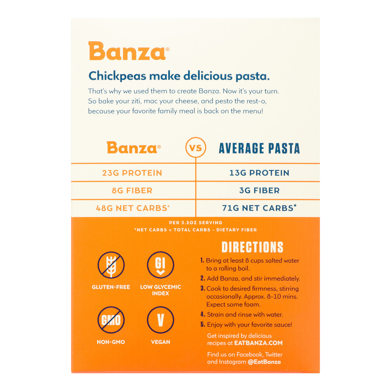 BANZA CHKPEA PSTA PENNE ( 6 X 8 OZ   )-1